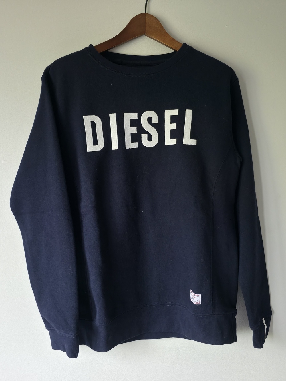 Vintage Diesel Navy Crewneck Sweatshirt with White Logo